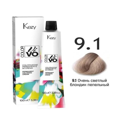 9,1 Очень светлый блондин пепельный 100мл Color Vivo — внешний вид