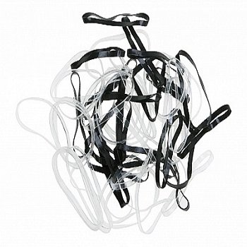 Резинки для волос DEWAL силикон черно белые midi d 45 мм 50 шт.