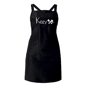 Фартук черный из таффеты с печатью логотипа Kezy,  — фото
