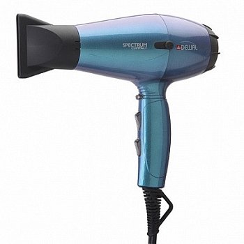 Фен DEWAL Spectrum Compact бирюзовый 2000 Вт  ионизация 2 насадки
