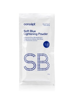 Порошок д/осветления волос Blond Touch Soft Blue lightening powder PURE WHITE 30 г — внешний вид