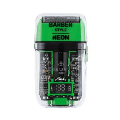 Шейвер DEWAL для проработки контуров бороды PRO BARBER STYLE NEON GREEN аккум 7000об/мин 2бр.гол