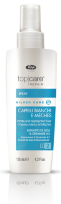 Спрей-бальзам д осветл, мелир и седых волос Top Care Repair Silver Care Spray 125мл — внешний вид