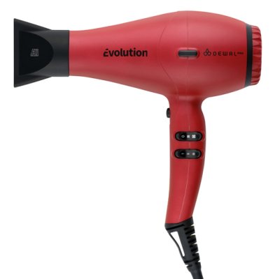 Фен DEWAL PRO EVOLUTION красный 2300W ионизация 2насадки — внешний вид