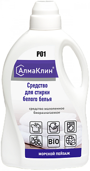 Средство для стирки АлмаКлин для белого белья морской пейзаж 1л (флакон)