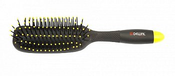 Щетка массаж BANANA Black прямоуг.узкая,пласт.штифт,7 рядов